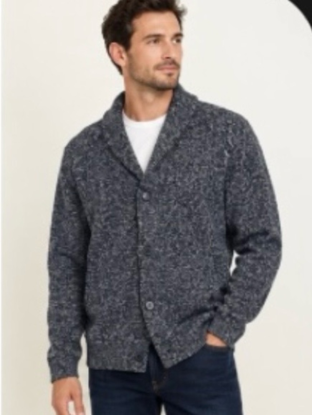 Banana Republic Men's Knit Cardigan Sweater Size XL Charcoal Grey Button Front